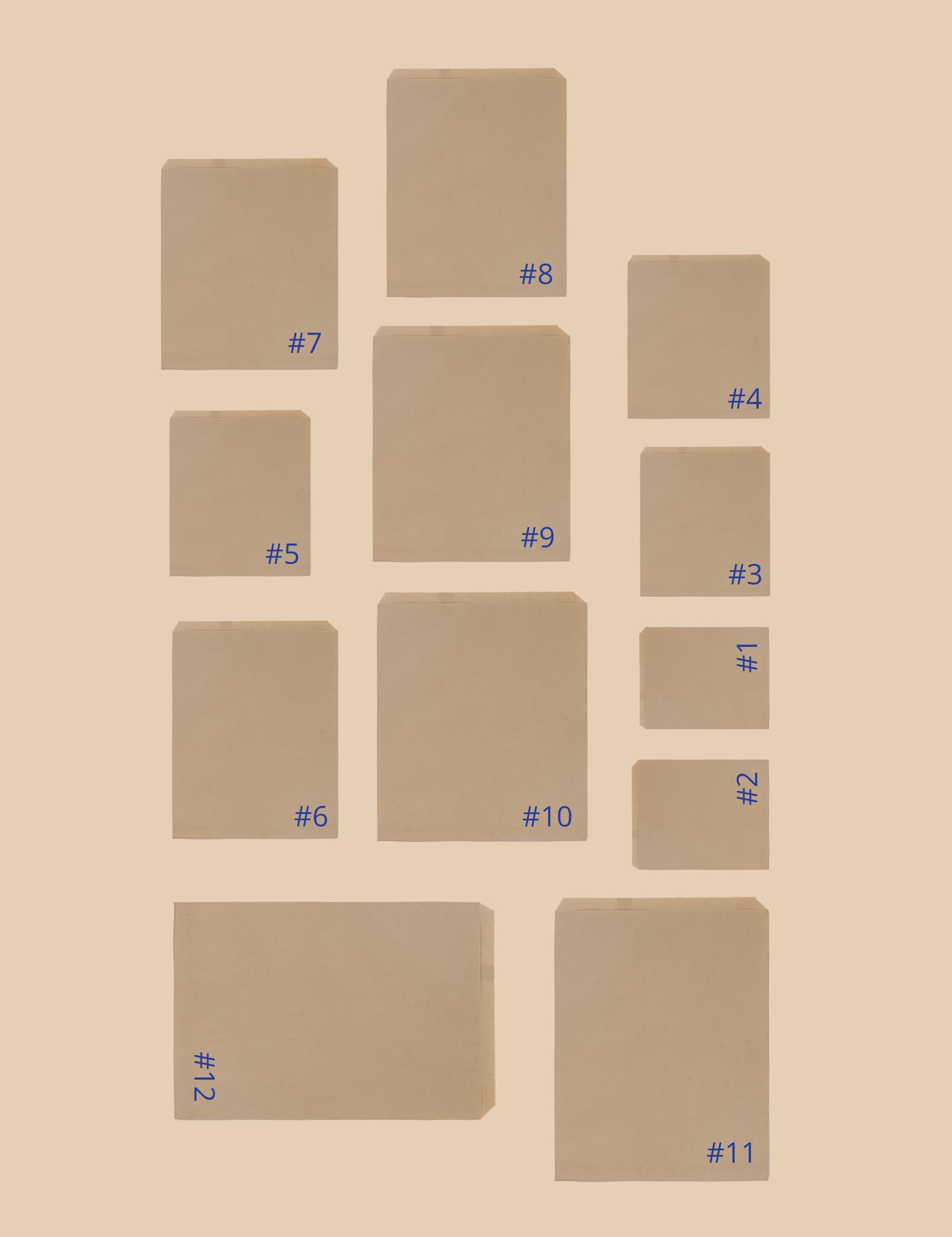 #2 Flat Brown Bags 160 x 200mm 1000/pkt