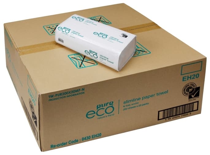 Pure Eco Slimline Towel 1 ply 155 x 230mm 4000/ctn