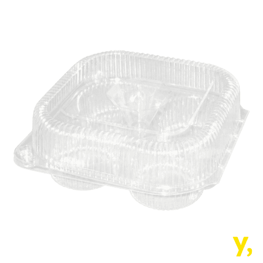 Muffin 4 Cup Large with Lid 150/ctn