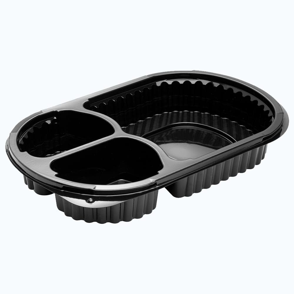 PP 3 Compartment Tray 600ml 235 x 145 x 42mm 400/ctn