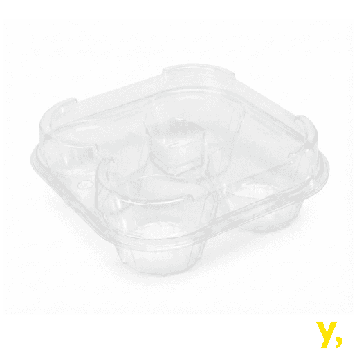 Tart Tray 4 Pack Clamshell 160 x 160 x 40mm 100/ctn