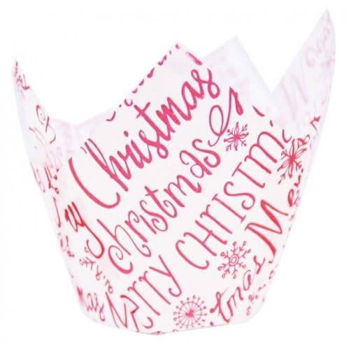Merry Christmas Red Parchment Muffin Wrap 150/ctn