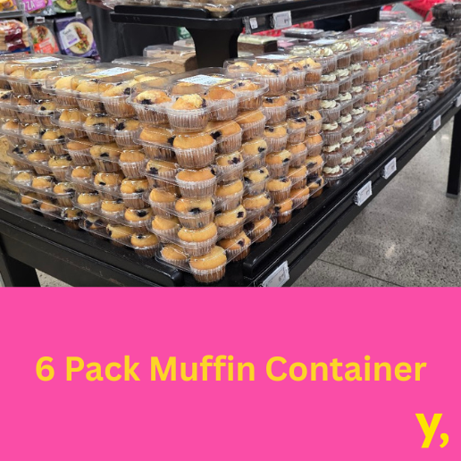 6 Muffin Cup with Low Lid 160 x 240 x 55mm 500/ctn
